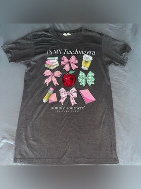 Simply Southern In My Teaching Era Charcoal Tee